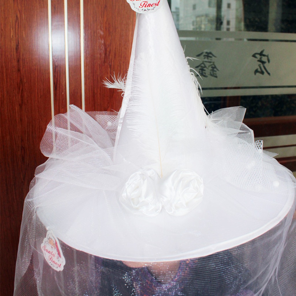 Party Hat Cone - หมวกฮาโลวีน หมวกทรงกรวยปลายแหลม หมวกแม่มด ดีไซน์น่าขนลุก สำหรับงานปาร์ตี้แฟนซี งานเทศกาล