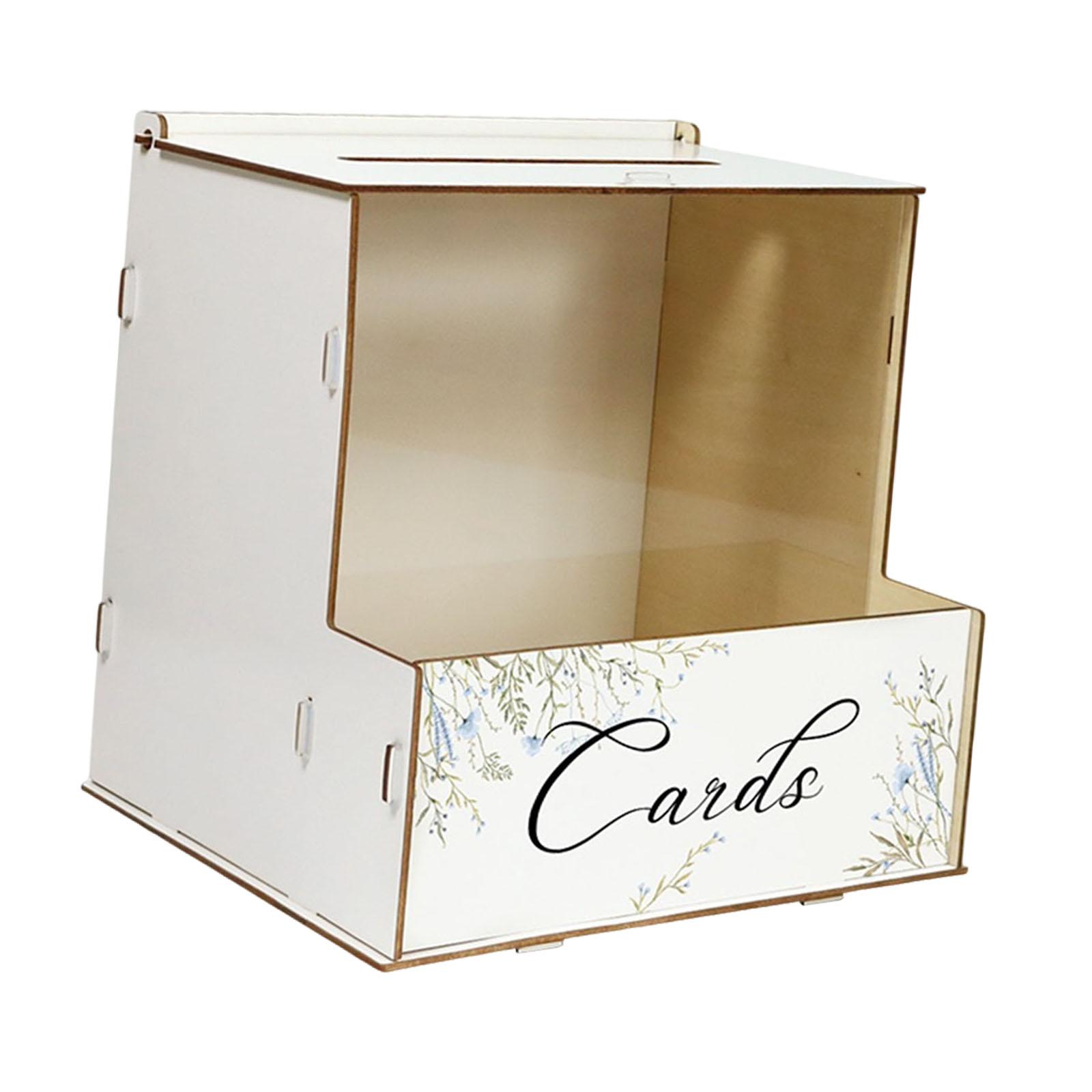 Event Party Box - กล่องใส่การ์ดแต่งงานสไตล์รัสติกสั่งทำพิเศษ พร้อมช่องใส่ซองจดหมายไม้ สำหรับตกแต่งโต๊ะในงานอีเวนต์ งานวันเกิด